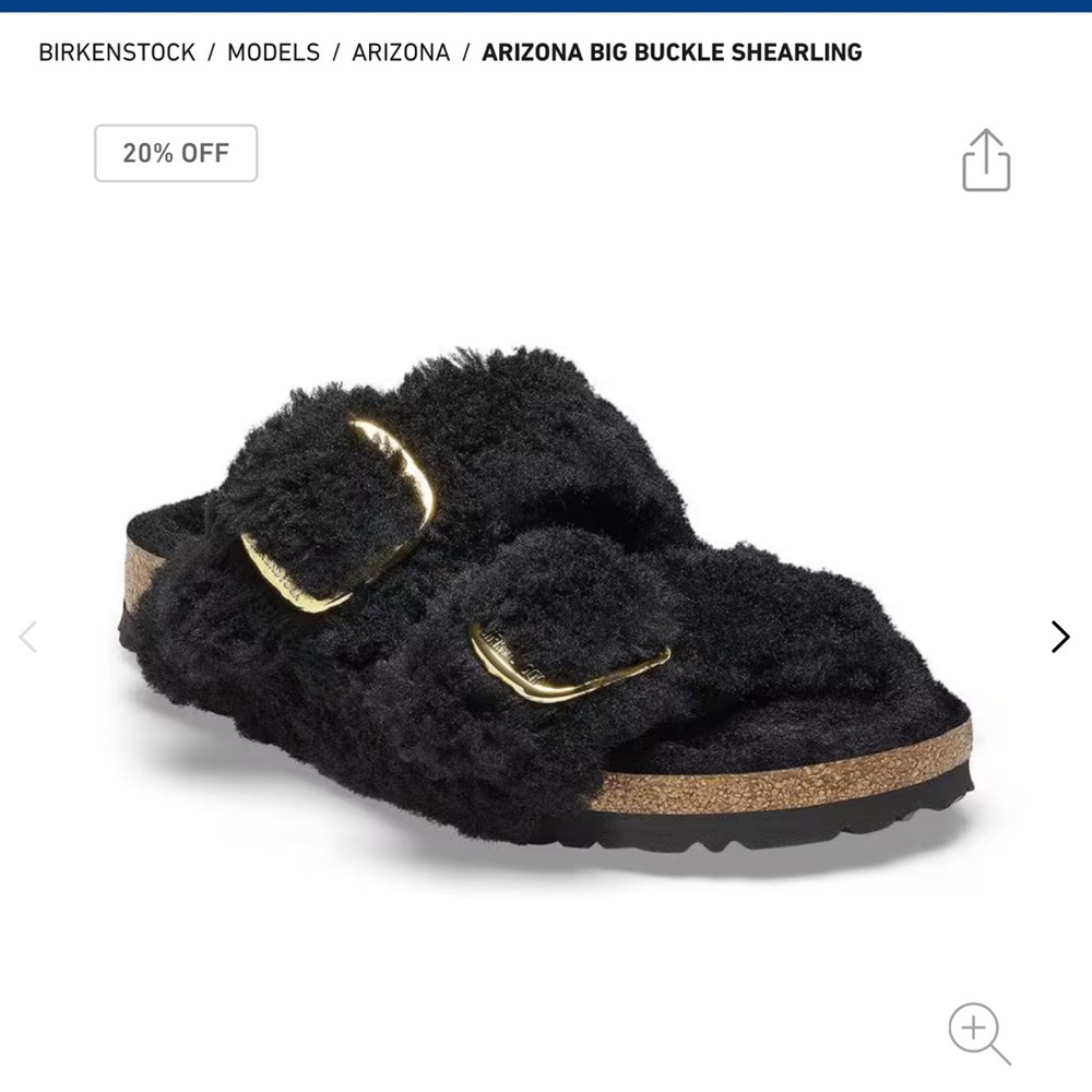 Birkenstock Women Black Shearling Sandals